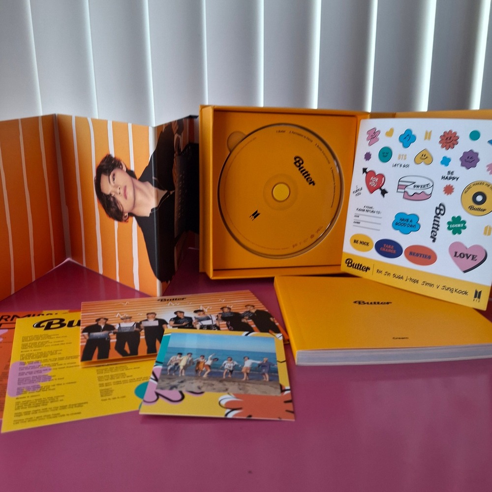 BTS Butter Cream Version CD Single Album Yellow Photobook Stickers Poster
